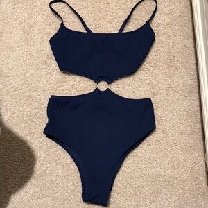 Aerie Navy Blue Cutout Swimsuit